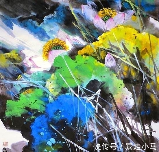 画法@赵寒翔不顾批评,搞国画创新,用涂鸦颠覆传统山石技法?