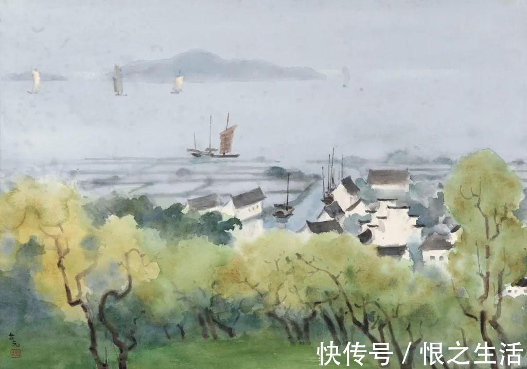 中国艺术!他被徐悲鸿称为“中国艺术界卓绝天才”,融入水墨意境的水彩,太美好了!