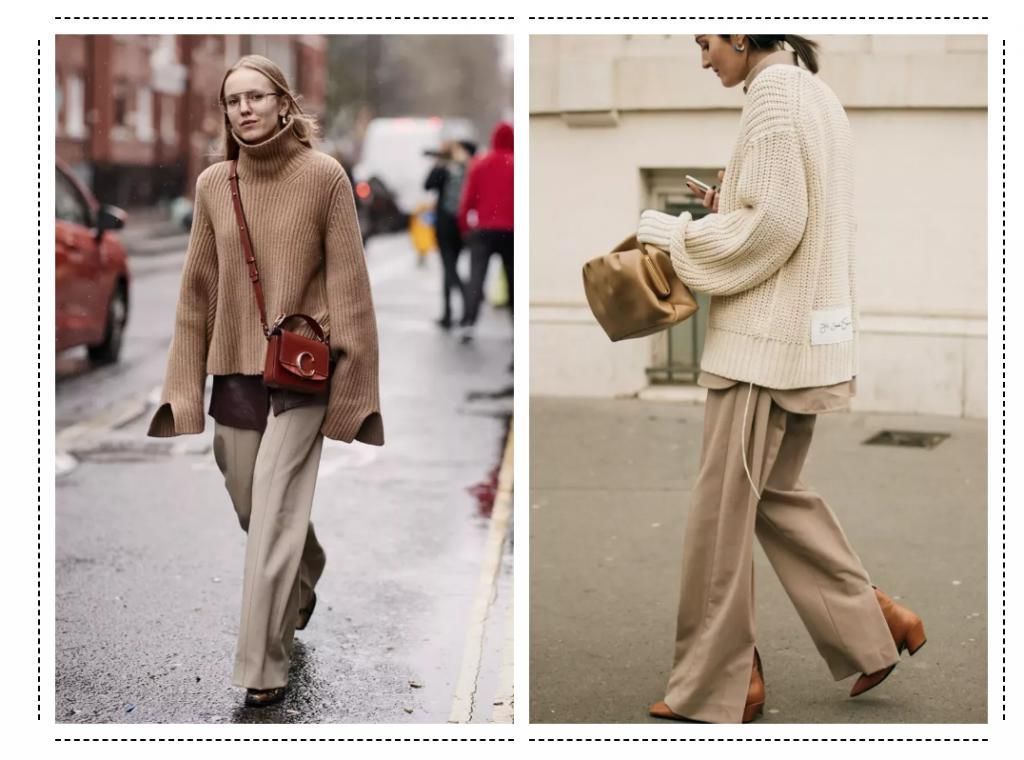 大毛衣+阔腿裤，才是秋冬最慵懒时髦的打开方式