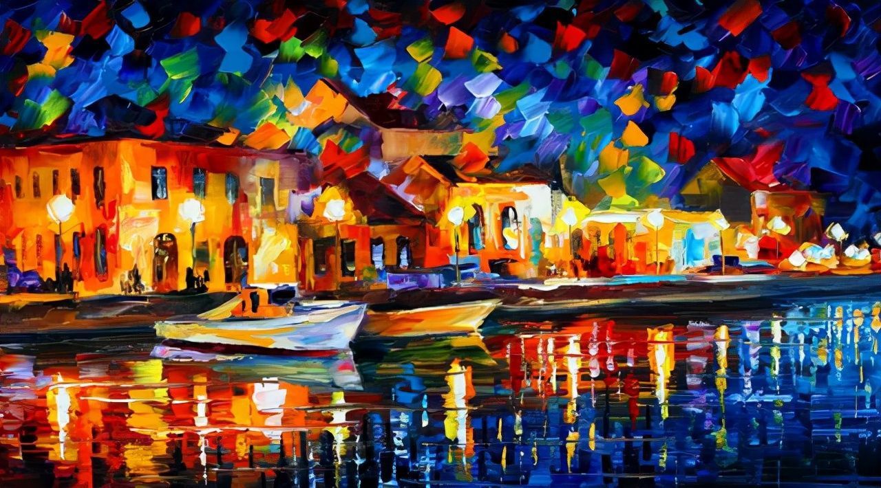 leonidafremov&现代印象以色列画家leonid afremov调色刀创作的缤纷炫丽油画