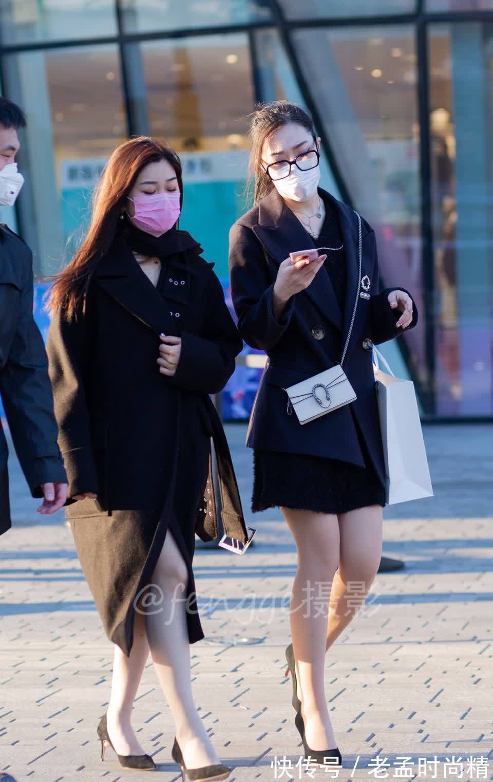 OL 街拍:西装短裙高跟鞋,OL美女有感觉!