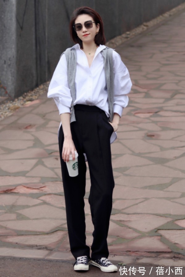 卫衣 春季还是穿“衬衫”最高级,搭配半身裙、牛仔裤、阔腿裤,好洋气