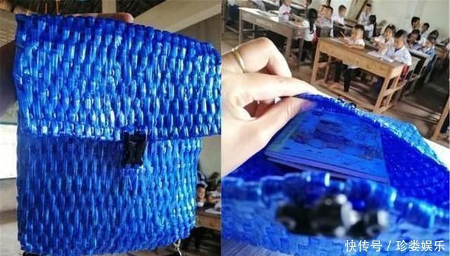 孩子没钱买书包,爸爸连夜编织尼龙书包,第二天孩子成班级亮点