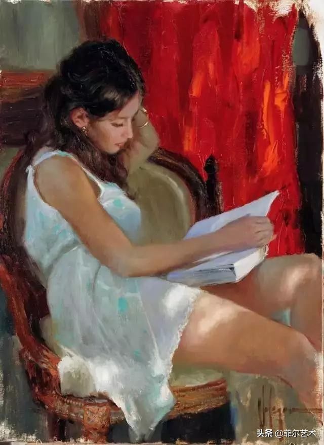 列维坦|俄罗斯艺术家油画中的美女,温婉知性的魅力女神