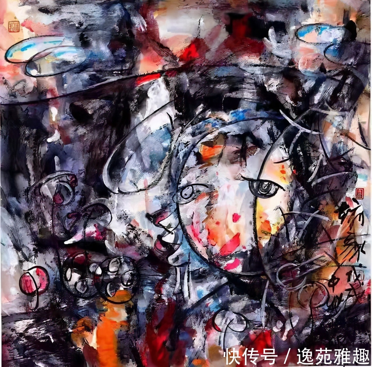 抽象主义#「生活美学」美学评论家冯德祥论画家支部在抽象作品中的美学特点