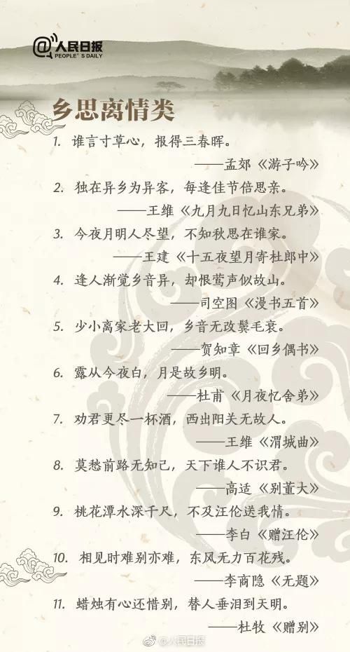 至少|人民日报你可以不读全诗,但至少要背会的100个千古名句