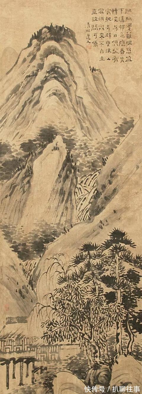 水墨纸本|清初四大画僧笔下的意境山水,不只是养眼