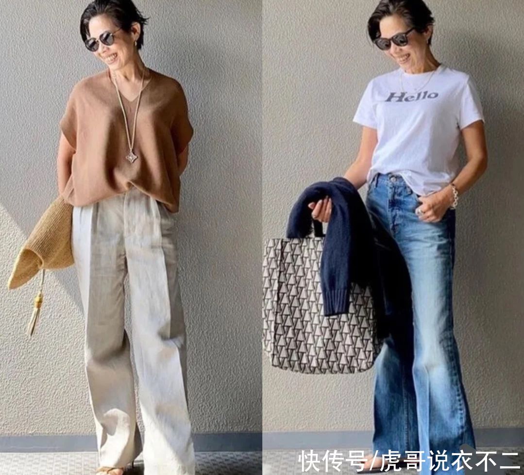 衬衫|女人年近60少穿“大红大绿”，学日本博主这么穿，简约大方又年轻