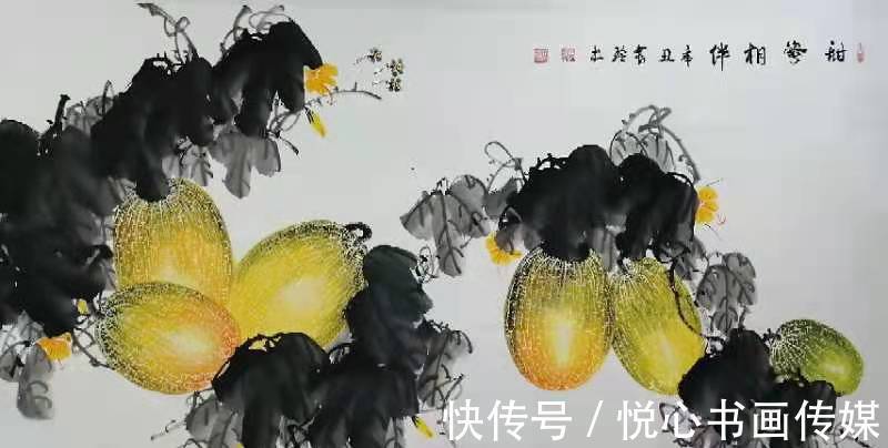 哈密瓜&河南省美协理事,著名瓜果画家史书玲国画作品欣赏