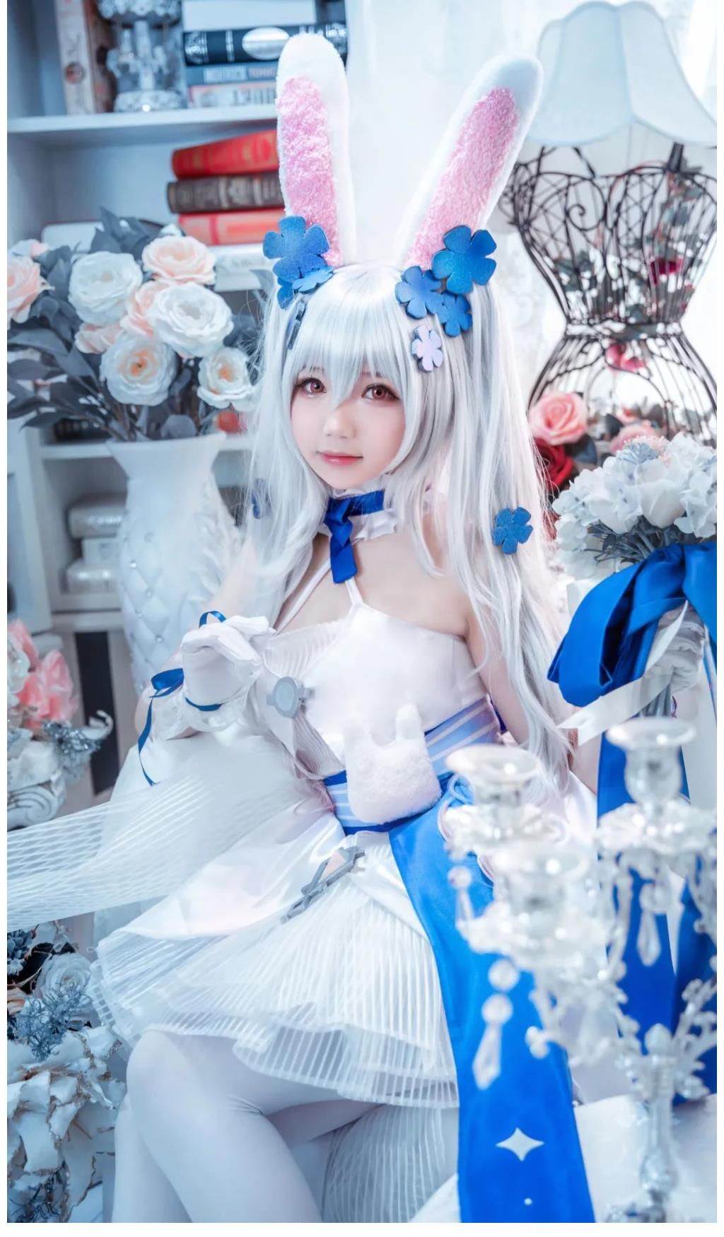 碧蓝航线|cos：碧蓝航线萌妹拉菲的白兔与誓约cos正片@雪晴