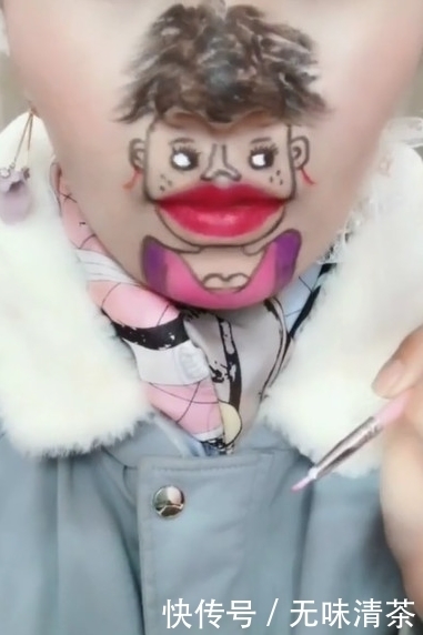 们可以看|奇闻:美术生在脸上作画,涂上惊艳口红后,网友:服了