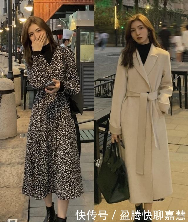 到了冬天才发现,穿大衣还得选“过膝款”,搭配老爹靴显高又有范