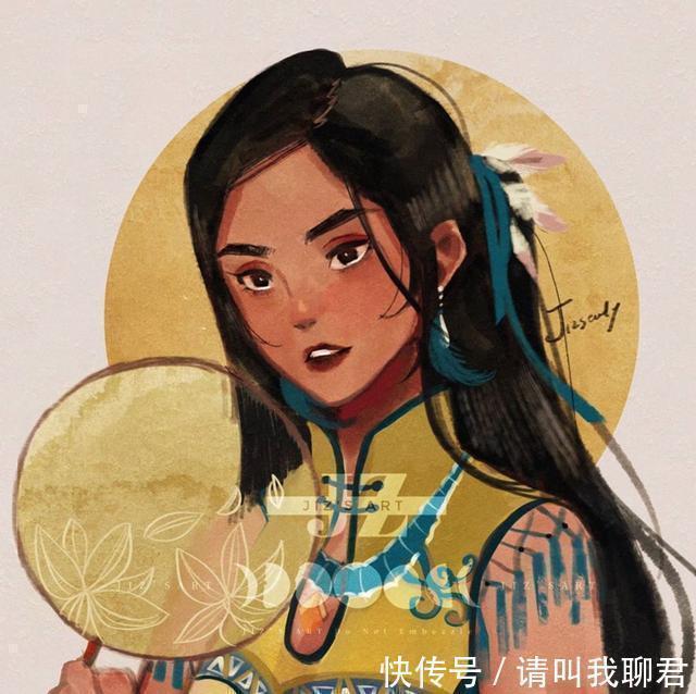 爱丽儿|迪士尼公主遇上“中国风旗袍”白发艾莎艳惊四座,蒂安娜很摩登