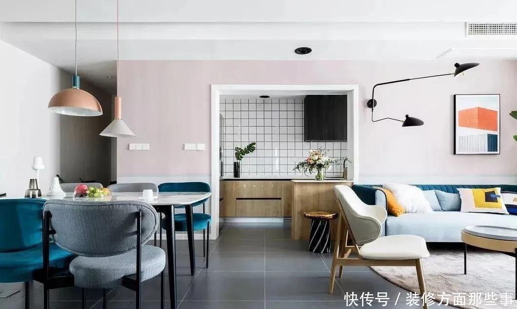 厨房|71平混搭二居室,莫兰迪色调,很高级有质感