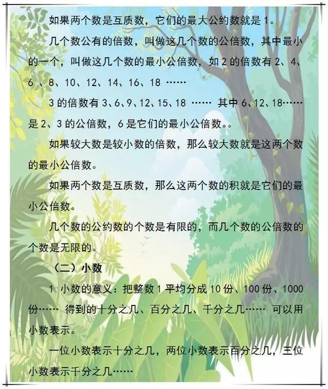 太完整了！小学1-6年级数学公式+定律一网打尽！