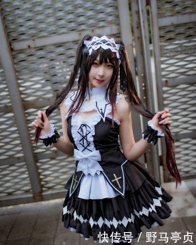 少女|時崎狂三的cosplay,配“黑絲”女仆裝的狂三只讓人想把她抱回家