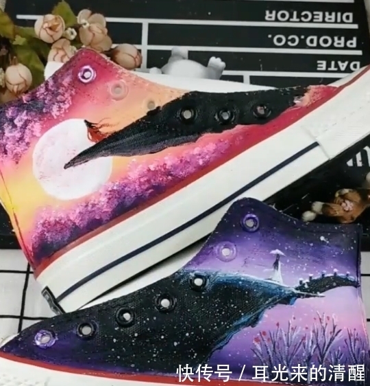 绘画|美术生开脑洞,在白鞋上乱涂乱画,妈妈看到后:下次绝不轻饶你