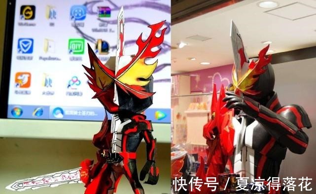 手办|漫迷自制《假面骑士圣刃》手办，网友生而为人，我很抱歉