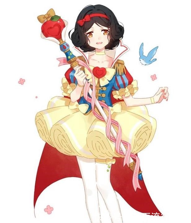 魔法少女|当迪士尼公主化身魔法少女,贝儿的魔杖被玫瑰包围,灰姑娘像跳舞