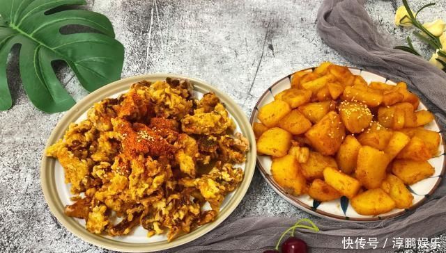 我和老爸的午餐,2个人2道菜有荤有素,老爸2碗米饭都没够吃