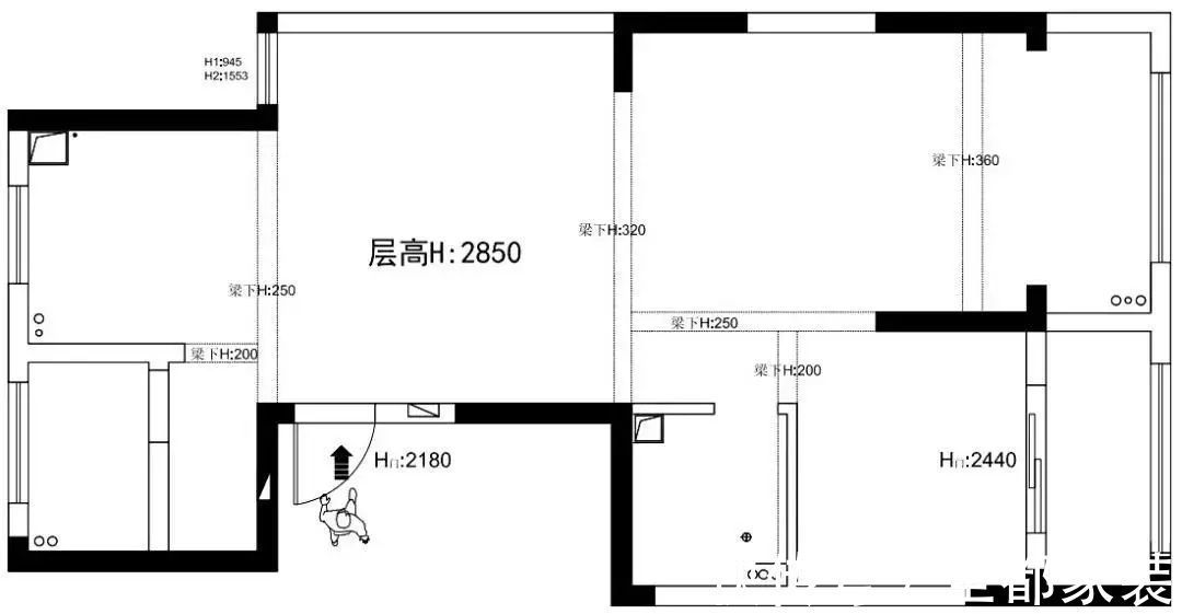 婚房|客餐厅一体+L型厨房设计，小户型婚房装修模板，温馨又甜蜜