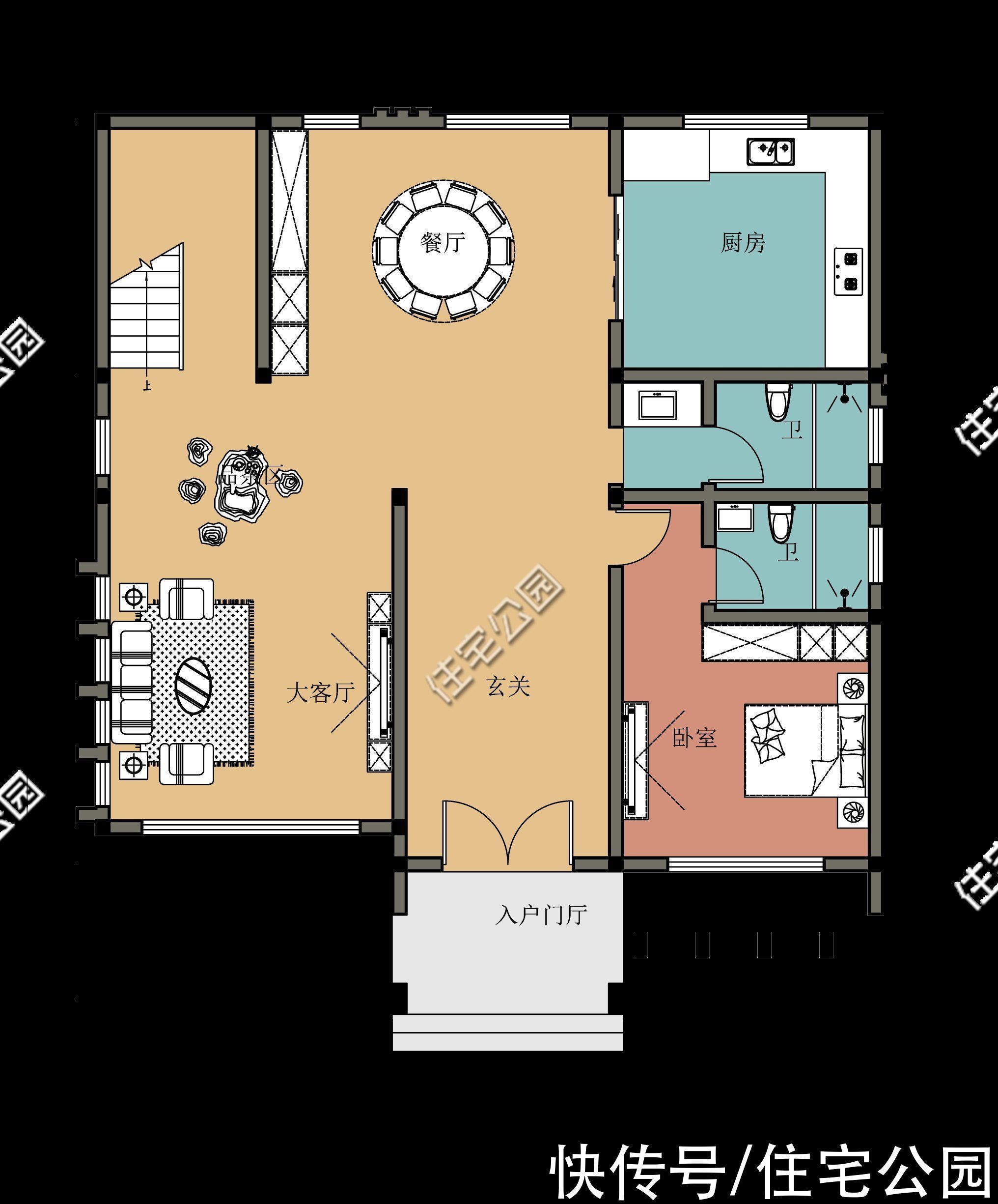 平面|分享10套带落地窗的别墅图,农村房子这么建,谁还稀罕去城里?