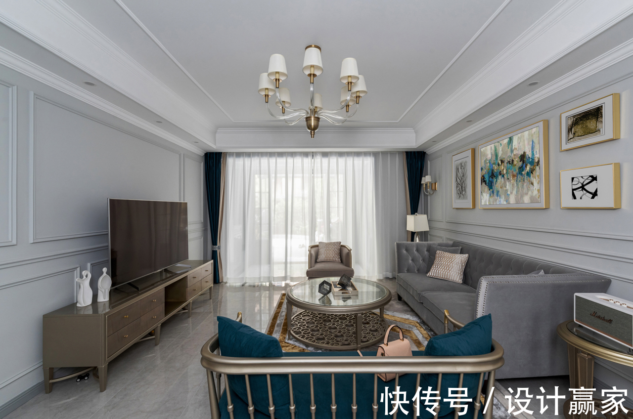 茶室|297㎡时尚美宅，华丽优雅的简美轻奢风，晒晒现场照