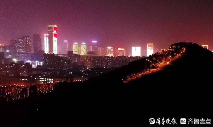 绸带公园|新年新气质，济南CBD、绸带公园、茂陵山灯光秀太炫了