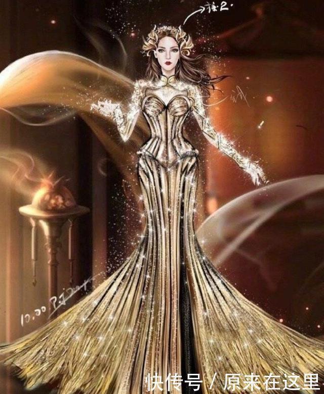 金鹰女神礼服手稿被传开，对比成品样式，这差距我没眼花吧
