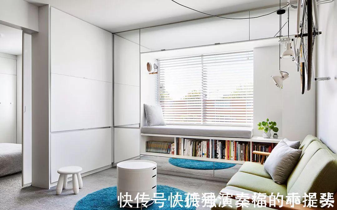 柜门|35㎡迷你小宅,定制柜解决全屋收纳,还有隐形餐桌!