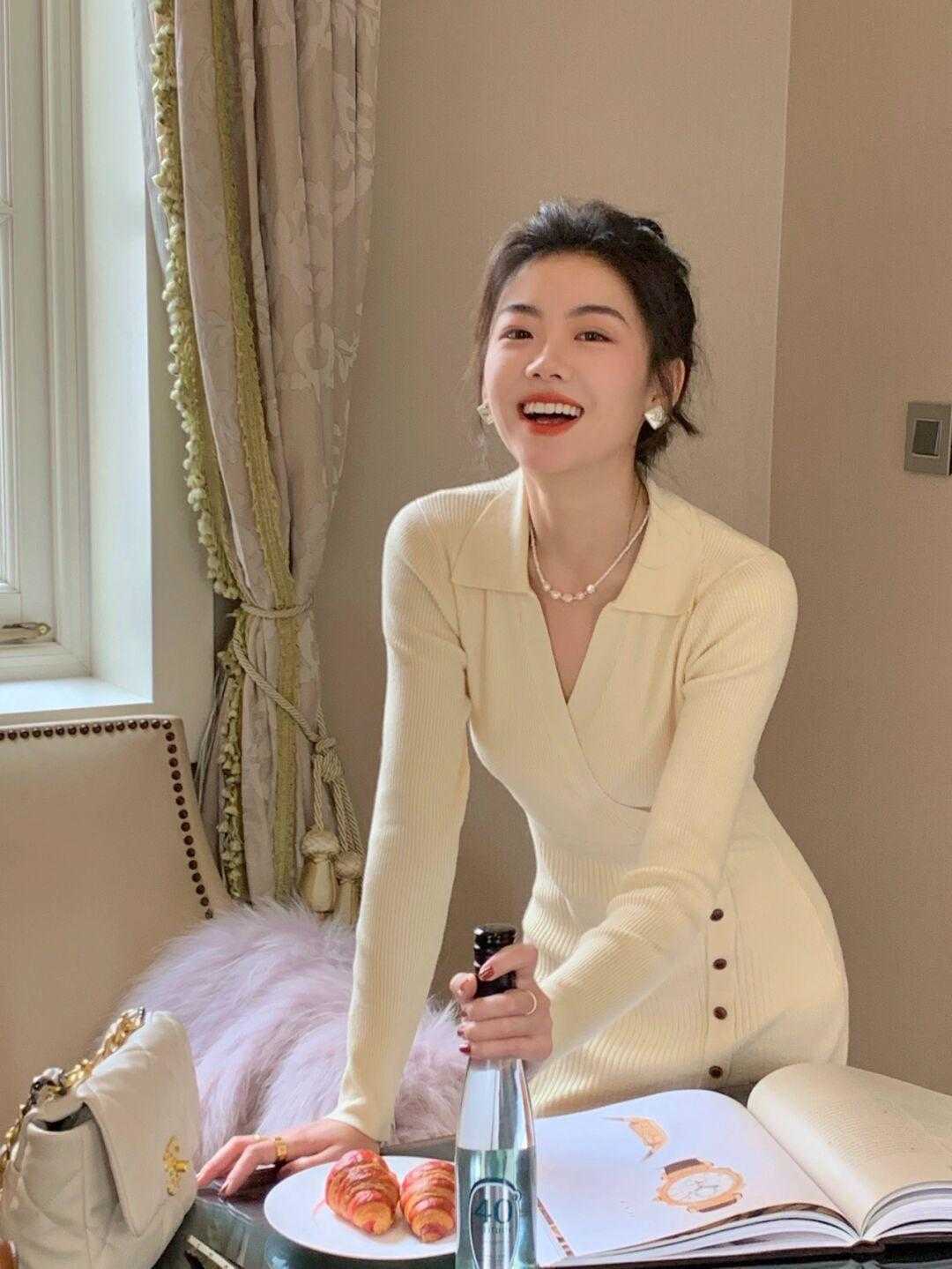 小姐姐|秋冬,穿针织连衣裙魅力全开,高级优雅又洋气,漂亮大气