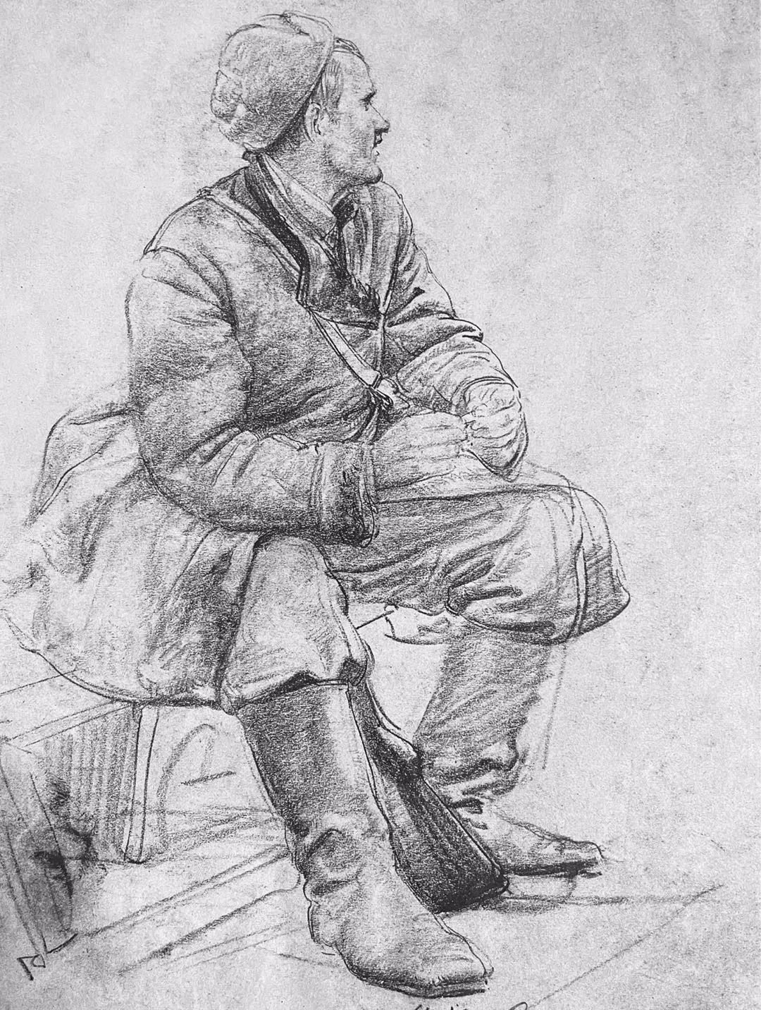 康斯坦丁$苏里科夫美术学院教授尼康. 索罗明速写作品