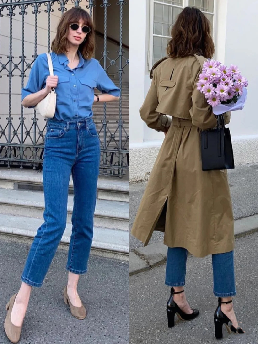 温暖的春天穿浪漫的衣服很应景, 法式穿搭慵懒又时髦, 建议收藏