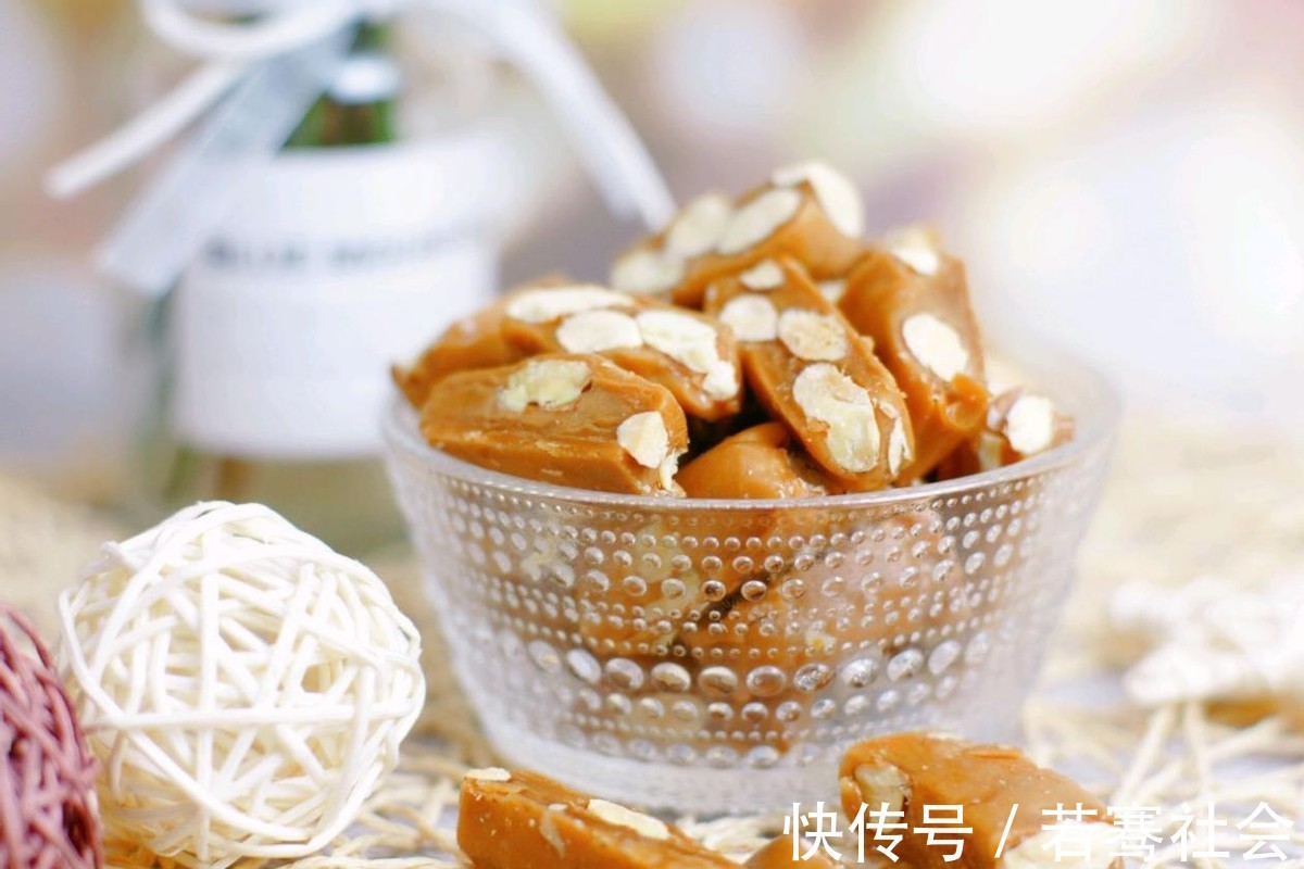 太妃糖|自制焦糖杏仁太妃糖，香酥可口，自己做干净卫生无添加