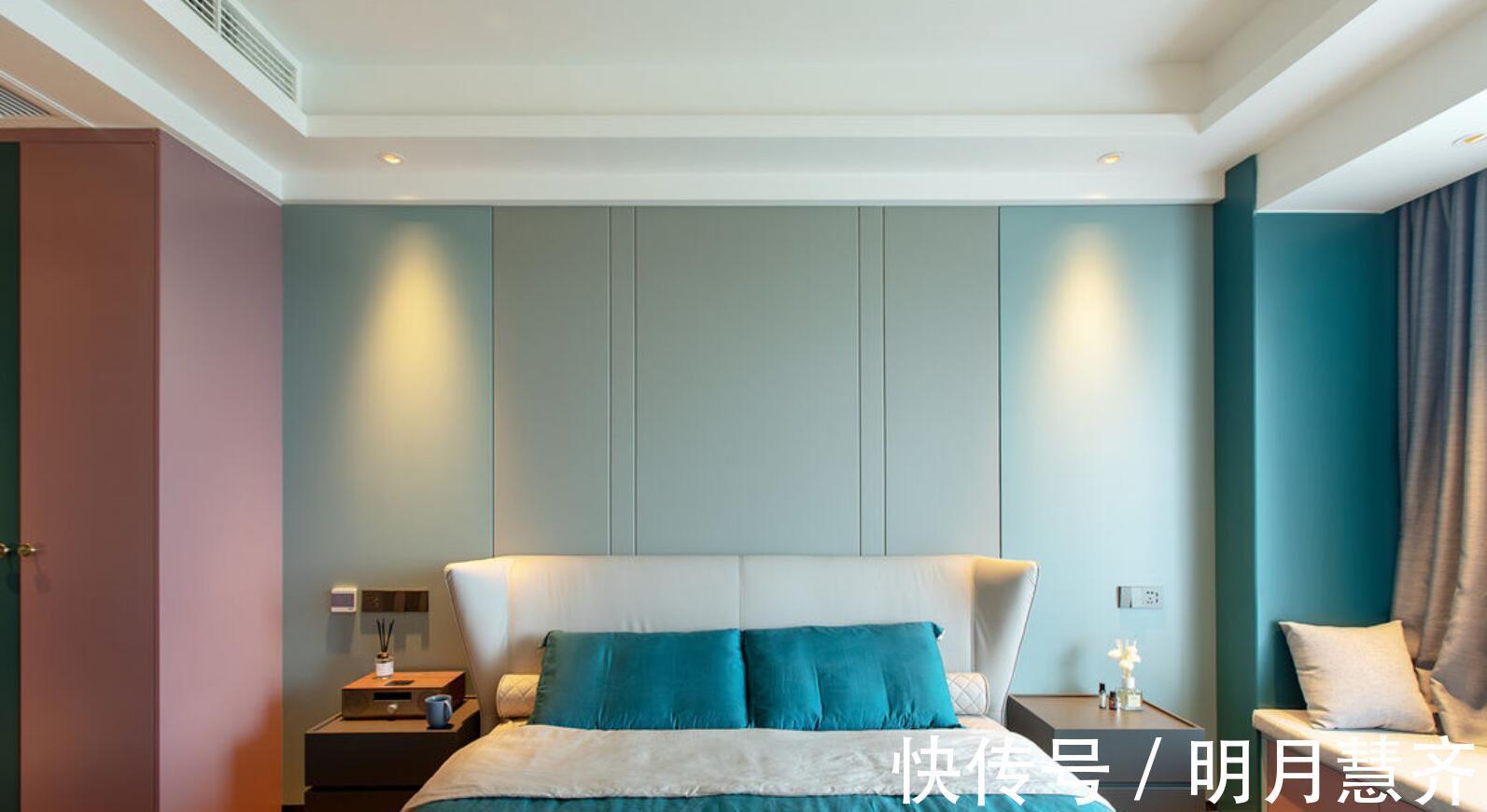 卧室|这应该是最美的撞色设计了,全屋没有丝毫的俗气,反而很精致