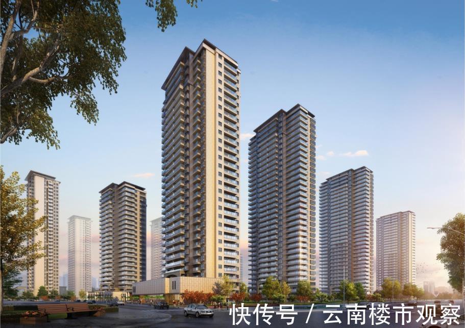 中庭|昆明这个楼盘迎来9栋住宅,最大楼间距超63米还有3616㎡大中庭!
