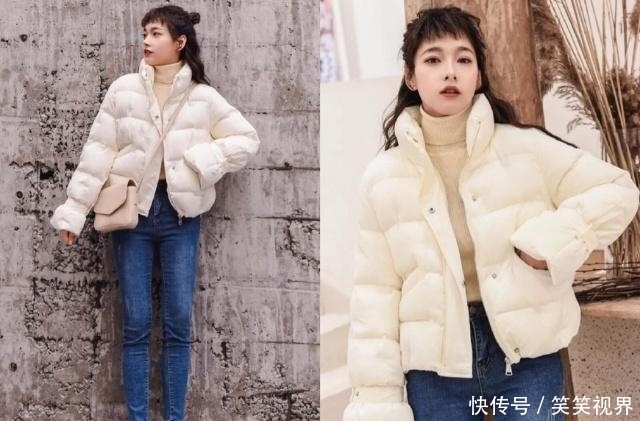 学学|150小个子女生穿短款羽绒服+小脚裤,显高又显瘦,学学吧!
