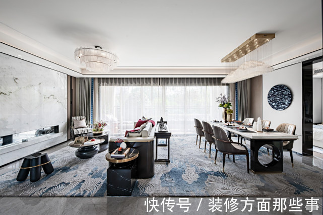 山水|141平新中式四居室山水的贯穿其中,舒缓自然地藏纳于内