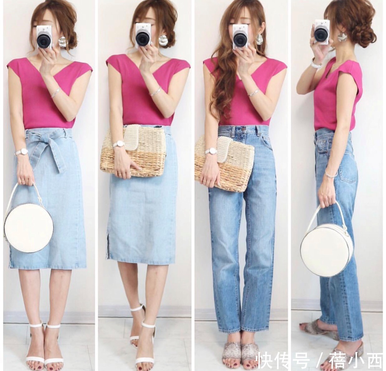 基础款|日本博主真会穿,用基础款来进行一衣多穿,夏季提气质就服她们