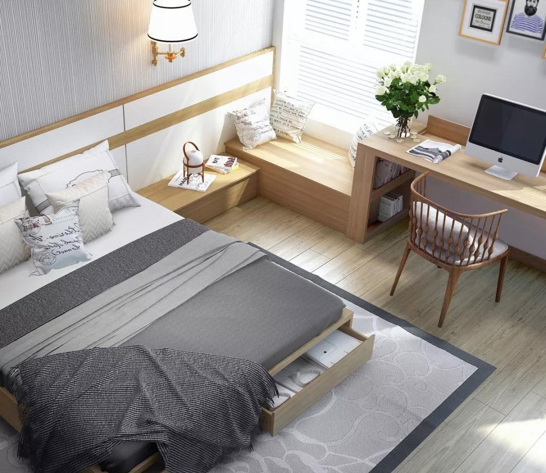 卧室|不用专门预留书房了,卧室一体化设计,实用又节省空间!