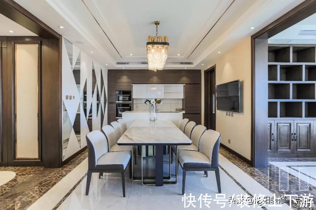 理石|227平现代轻奢装修实景图