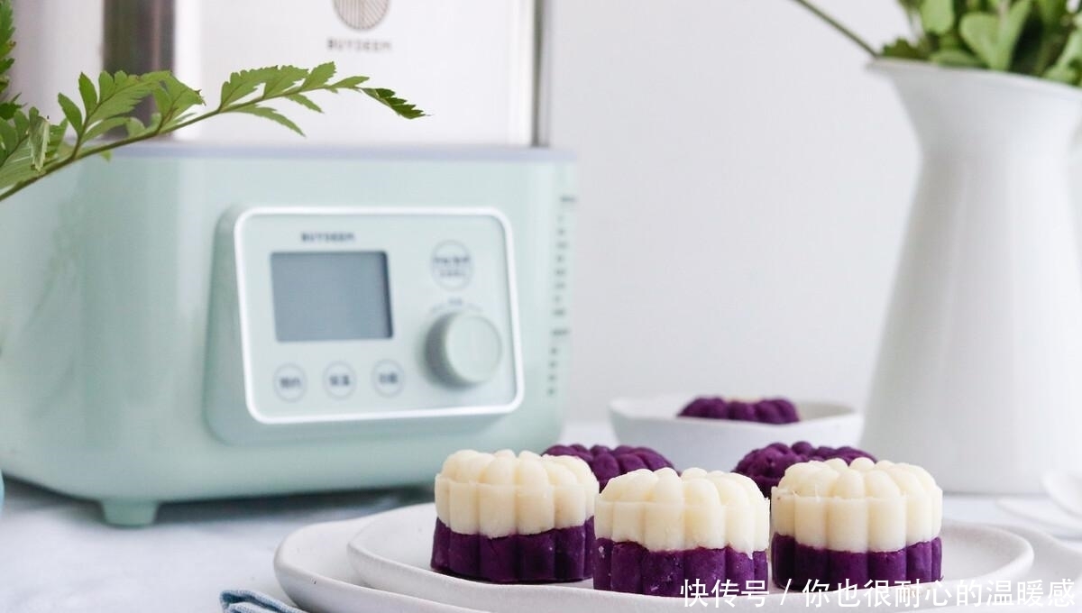  紫薯山药糕，香甜软嫩，健脾补气超健康，做法简单的家常小甜点