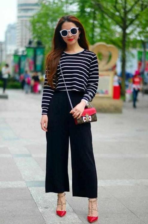 休闲裤 如花似玉的小姐姐,一件粉红色上衣配粉色裤子,时尚清新美