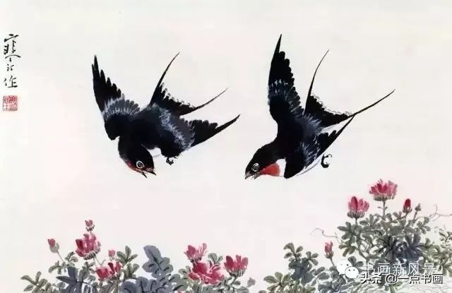 花鸟画@江寒汀 笔下的飞鸟30幅,不愧当代海派花鸟画第一人