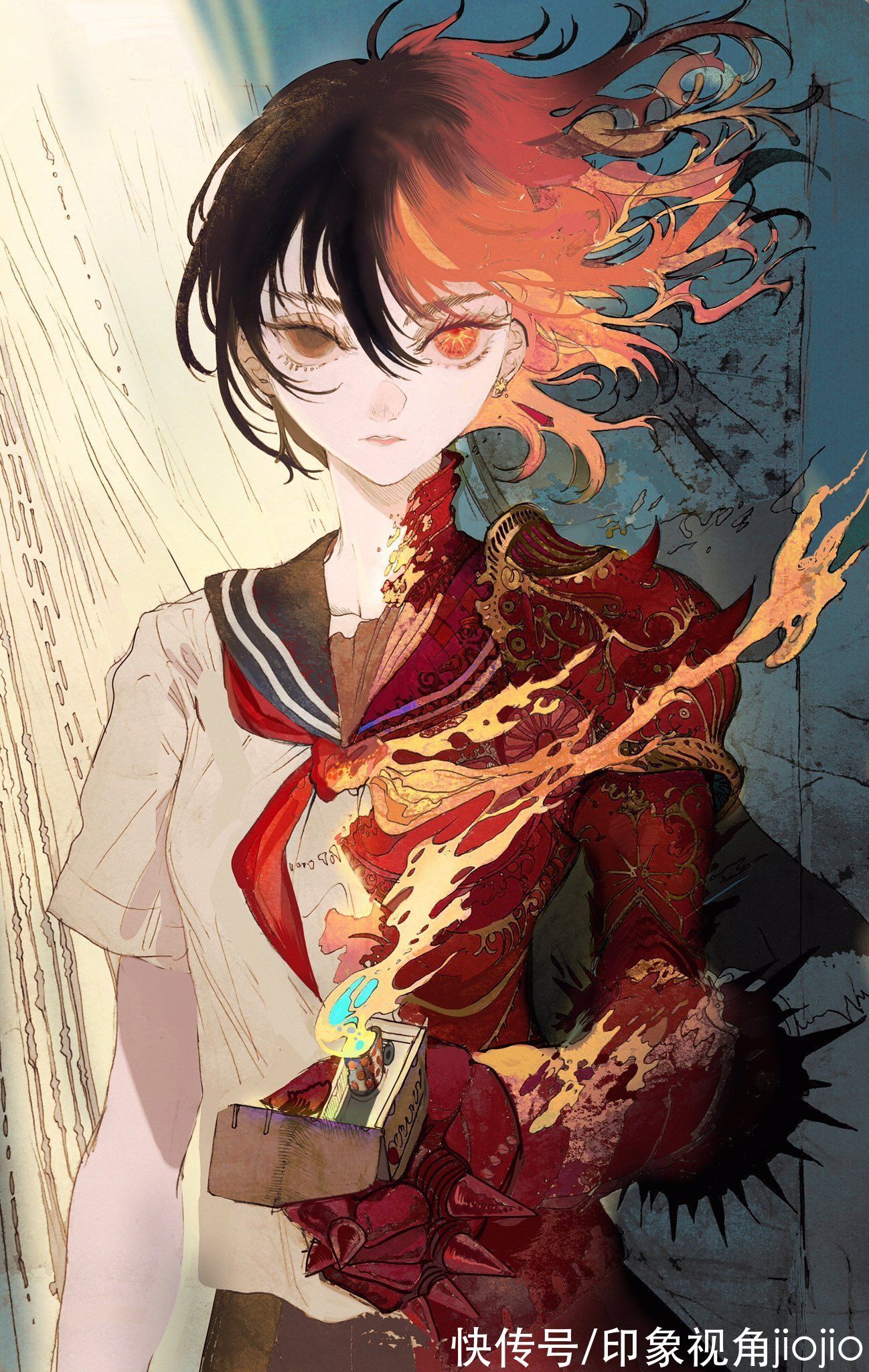 人物插画#平涂风格的幻想系人物插画,每一幅作品都似乎在讲故事