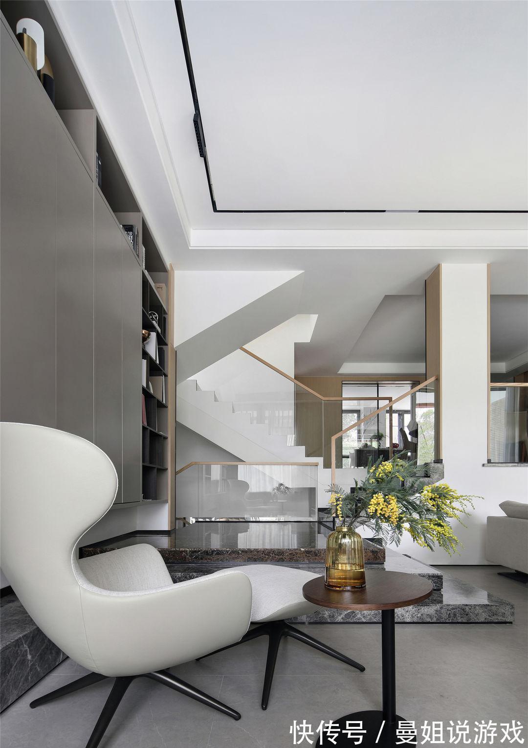 娱乐区|现代简约风别墅设计,用心感受生活本质,回归纯真心态