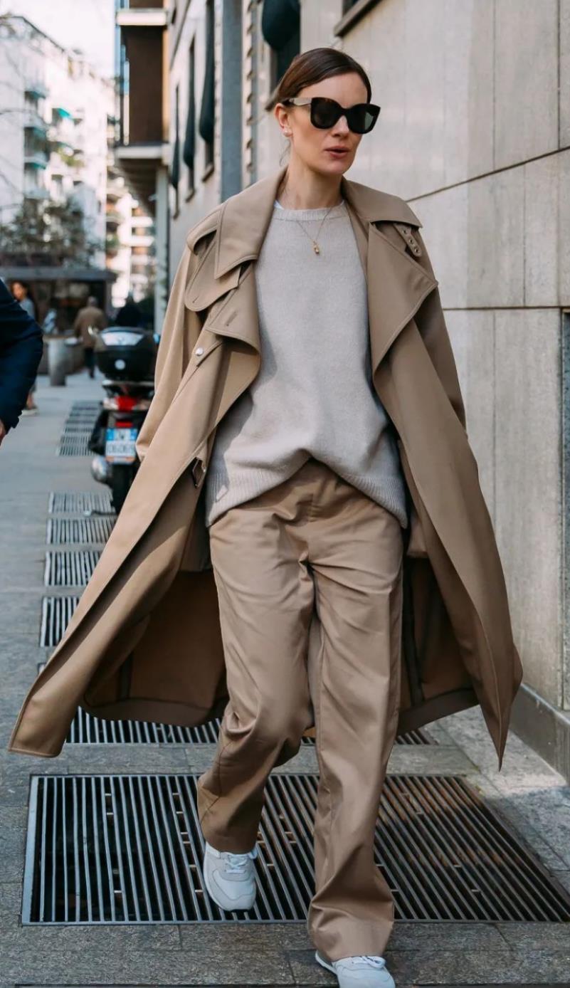 原来大衣配平底鞋也很好看!记住3个公式,小个子也能穿出高挑感