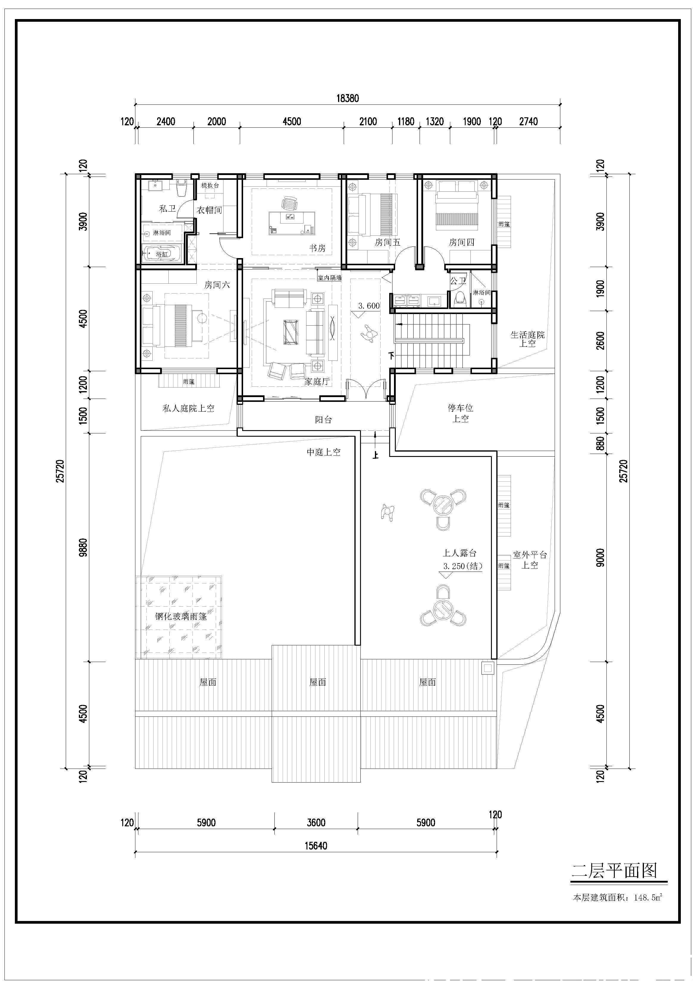 娱乐室|安徽二层中式合院,15.6m×25.7m