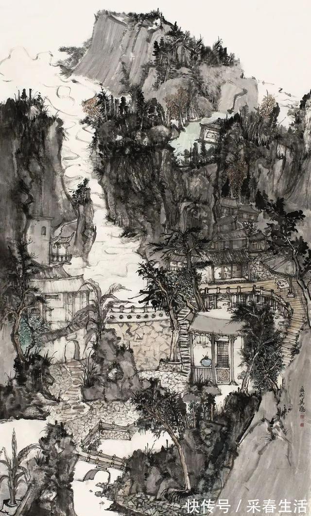 中国水墨画院#女画家冀燕水墨山水画艺术作品欣赏