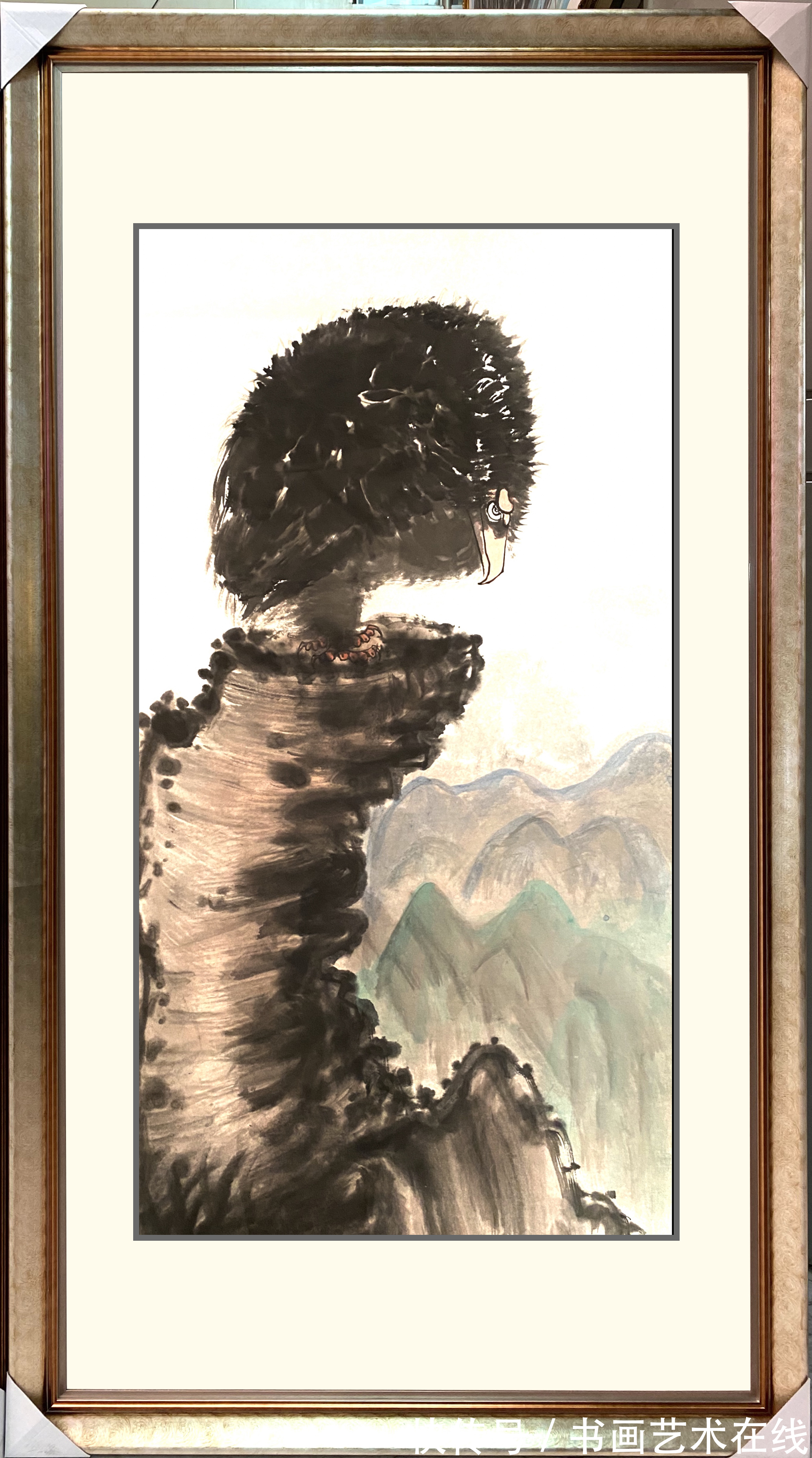 鹰石图!朱祖国为何能在当代画鹰千万家中独领风骚